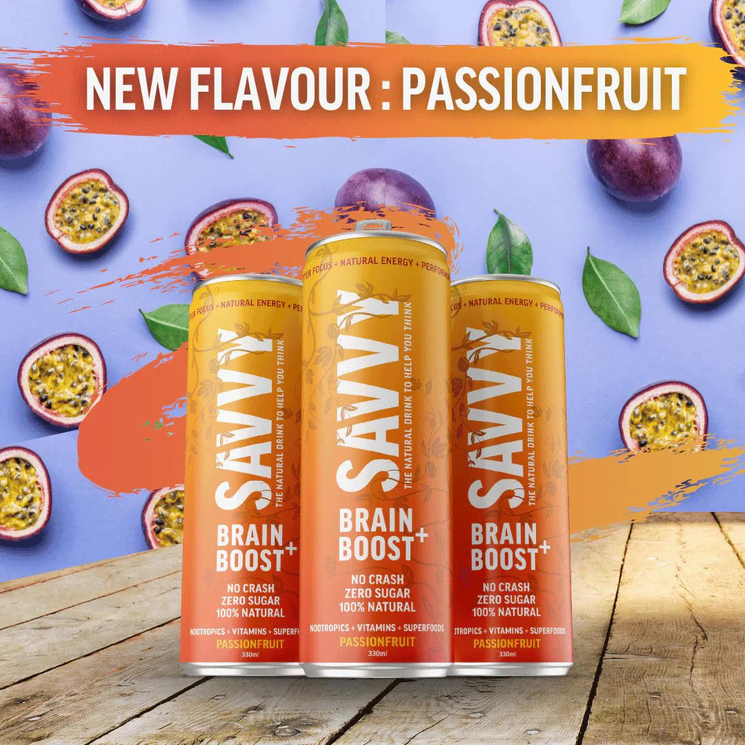 Savvy Brain Boost Passionfruit 330ml-Beverages-SAVVY-iPantry-australia