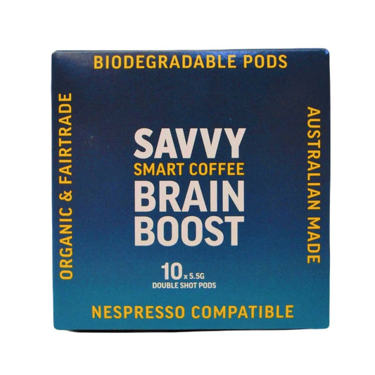 Savvy Coffee Pods with nootropics - 10 x Double Shot Compostable - SAVVY